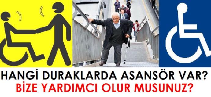 Engellilere Metrobüs duraklarında çalışmayan asansör