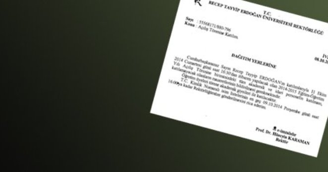 RTE Üniversitesi’nde Cumhurbaşkanı’nı karşılamak zorunlu