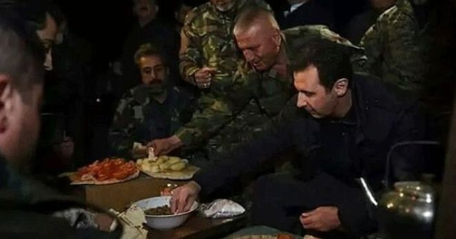 Esad, yeni yıla cephede askerlerle girdi