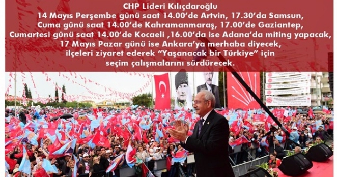 Kılıçdaroğlu ‘3 günde 6 miting’ yapacak