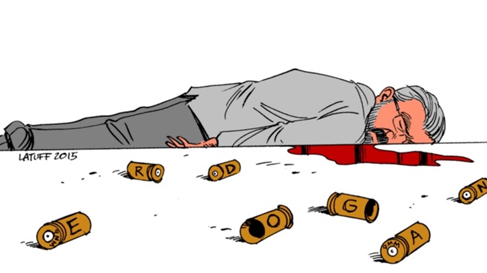 Carlos Latuff Tahir Elçi’nin katledilişini çizdi