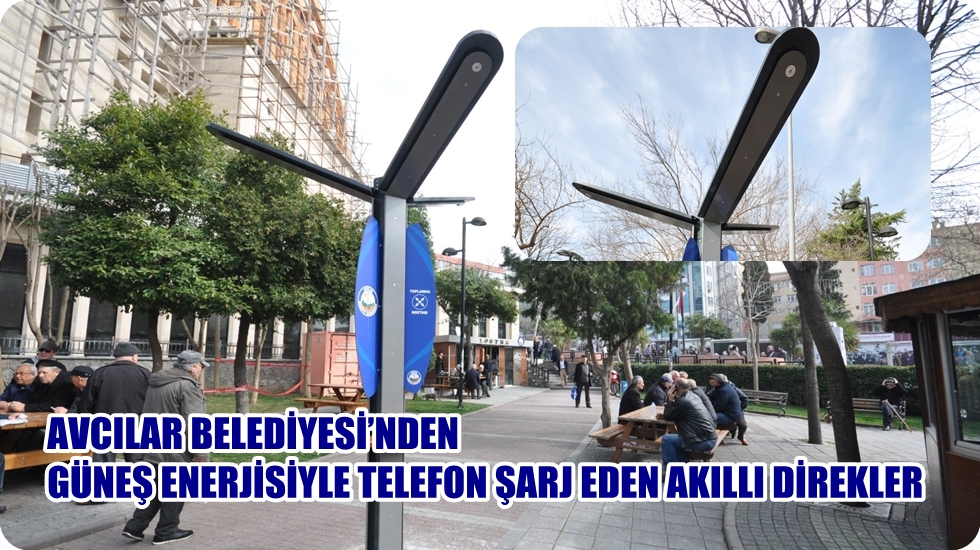Güneş enerjisiyle telefon şarj eden akıllı direkler