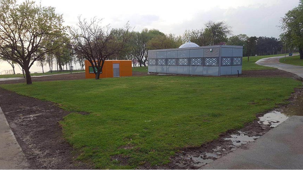 Yeşil alana konteyner mescit