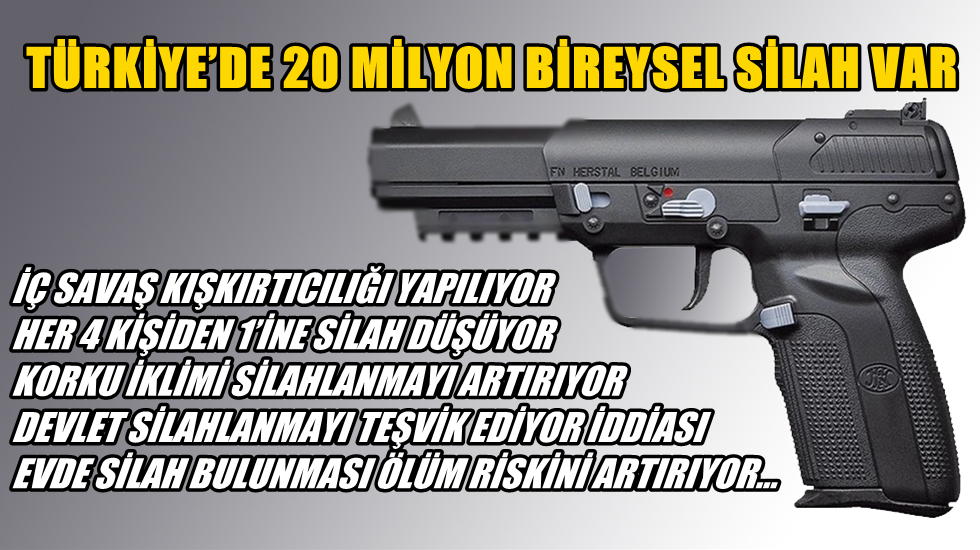“Türkiye’de 20 milyon dolayında bireysel silah var”