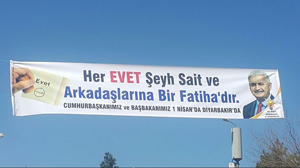 Şeyh Sait pankartıyla ‘Evet’ oyu istediler