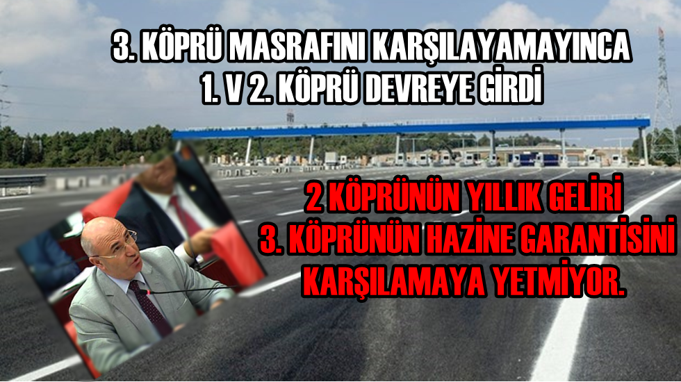 CHP’li Tanal:  “2 köprünün yıllık gelirinin toplasanız 3. Köprüye yetmiyor”