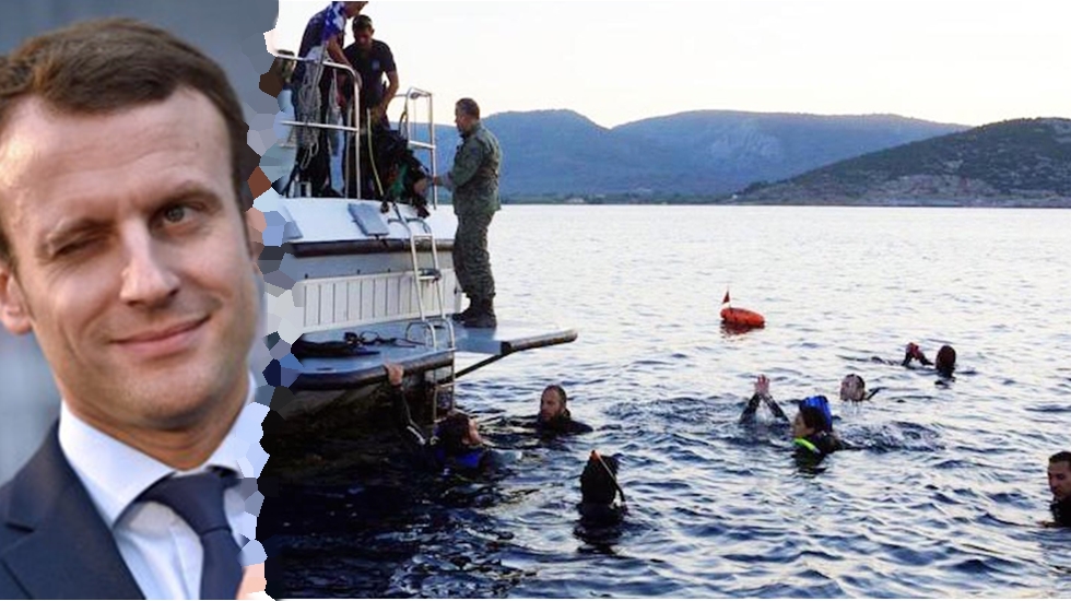 Macron denizde ölen sığınmacılarla dalga geçti