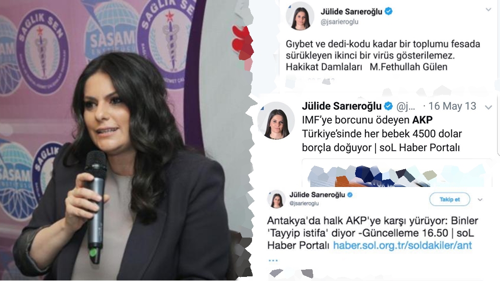 Yeni bakan Jülide Sarıeroğlu, ‘Tayyip istifa’ haberini paylaşmış