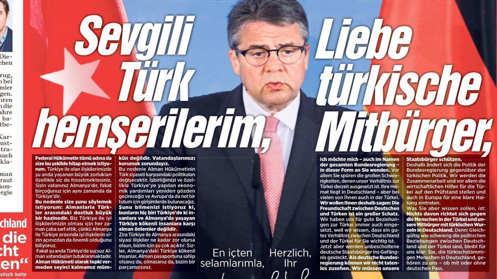 Almanya Dışişleri Bakanı’ndan Almanya’da yaşayan Türklere mektup