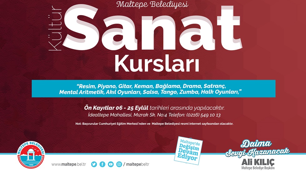 Maltepe Belediyesi’nden sanat kursları