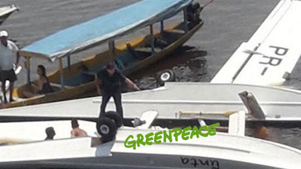 Greenpeace uçağı düştü