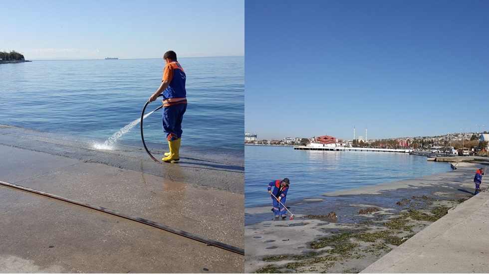 Büyükçekmece’de lodosun izleri silindi