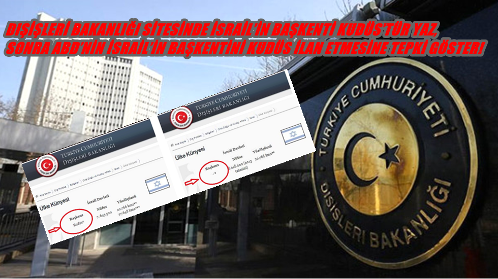 Dışişleri sitesinde İsrail’in Başkenti önce; Kudüs, sonra; Boş…