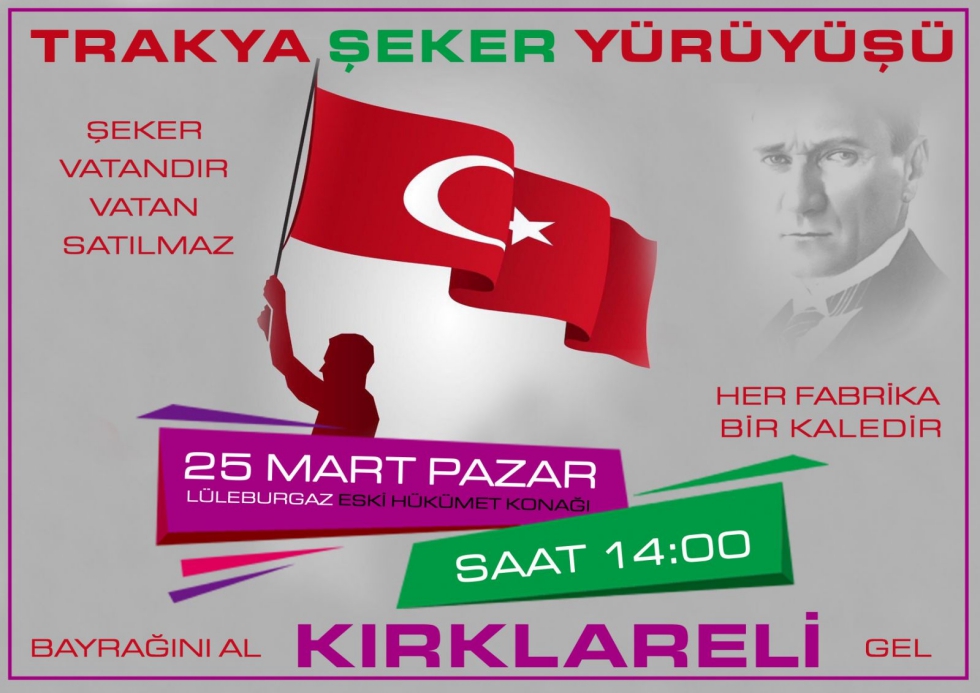 Trakya şekeri için yürüyor