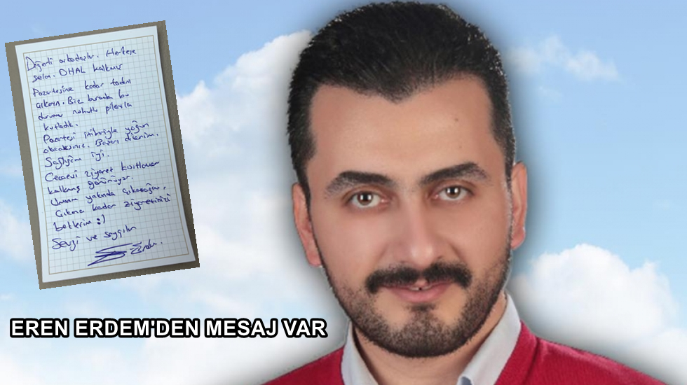 Eren Erdem: “OHAL kalkmış…Biz burada nohutlu pilavla kutladık”