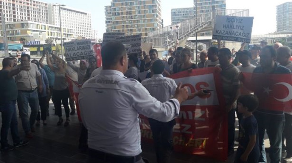 Direnişteki market işçilerine özel güvenlik saldırdı