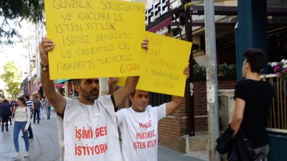 Kaybettikleri işleri için Ankara’ya yürüyen işçilere gözaltı