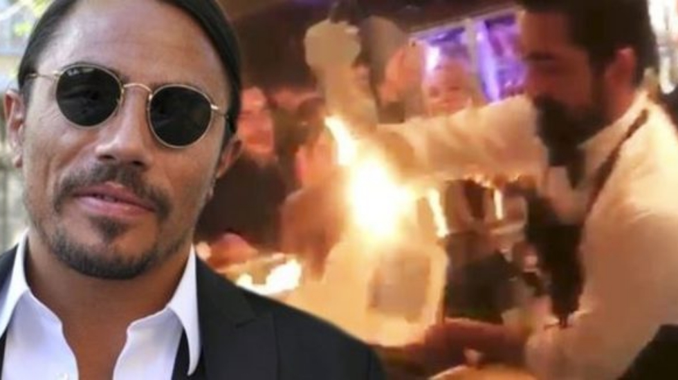 Nusr-et’teki alev şov müşterileri yaktı: Biri ağır 5 yaralı