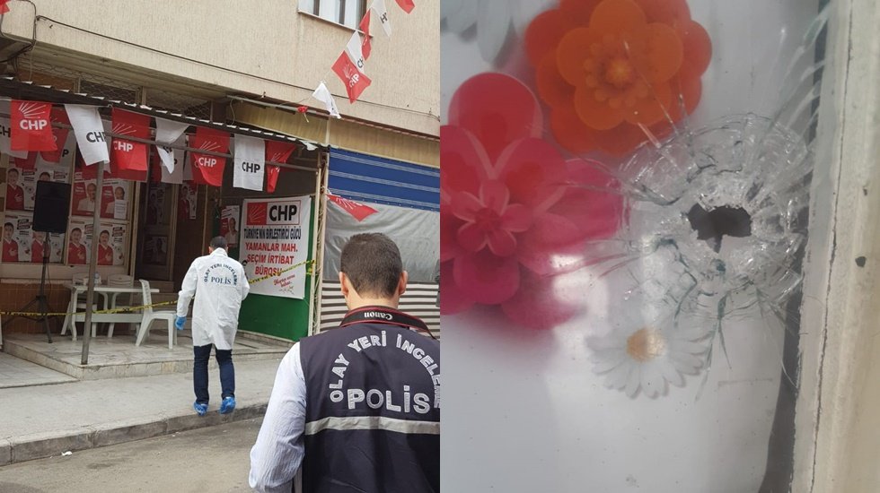 İzmir Bayraklı'da CHP'nin seçim bürosuna silahlı saldırı