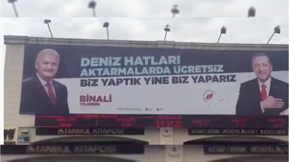 AKP adayı Binali Yıldırım'a k&ouml;t&uuml; haber! O pankart kalkıyor...