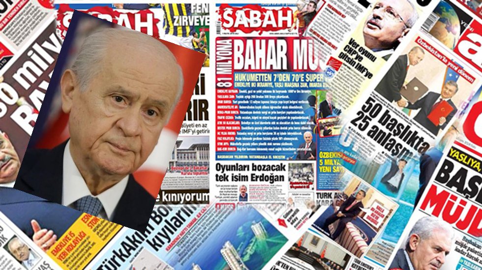 Devlet Bah&ccedil;eli'ye AKP medyasından sans&uuml;r!