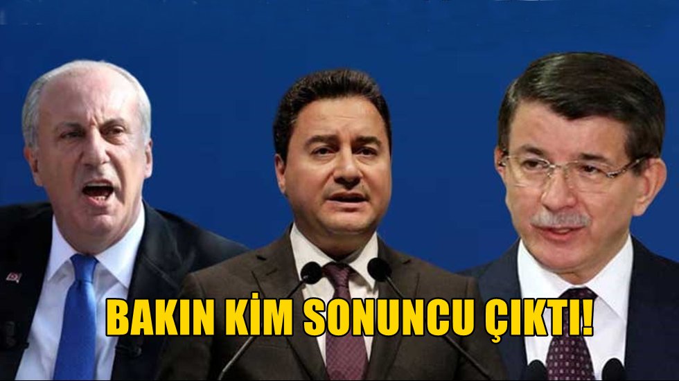 Bu ankette Babacan, Davutoğlu ve İnce soruldu