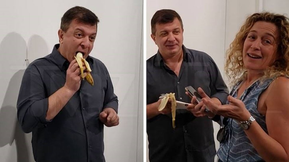 120 bin dolara satılan &lsquo;duvara bantlanmış muz&rsquo;u yedi