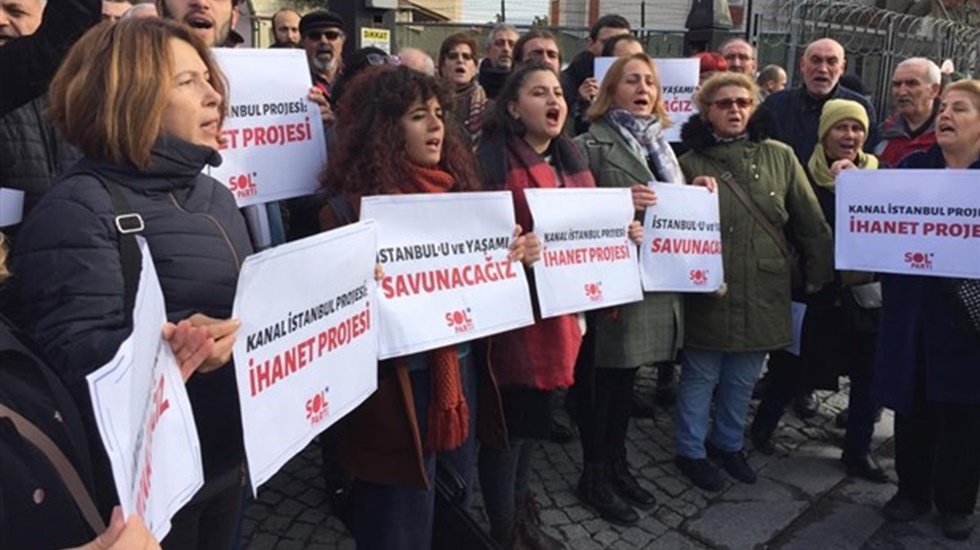 Eski &Ouml;DP yeni SOL Parti'nin ilk eylemi &lsquo;Kanal İstanbul&rsquo;