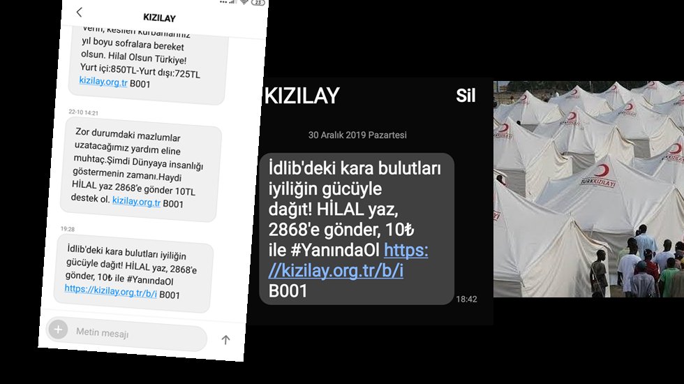 Kızılay cihat&ccedil;ılar i&ccedil;in T&uuml;rk Vatandaşlarından SMS'le para istiyor
