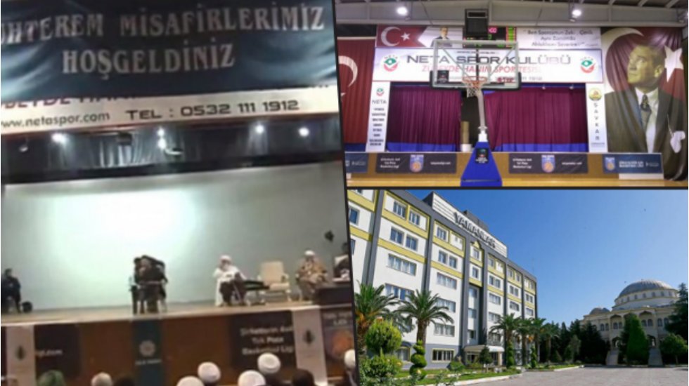 Atat&uuml;rk posterinin &uuml;zerlerini kapatıp, c&uuml;bbeli, sarıklı etkinlik d&uuml;zenlediler