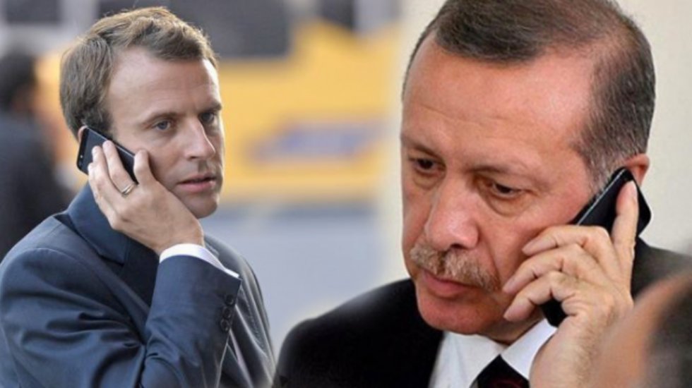 Erdoğan, Macron ile g&ouml;r&uuml;şt&uuml;