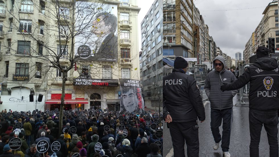 Hrant Dink, suikastin 13. yılında vurulduğu yerde anılıyor