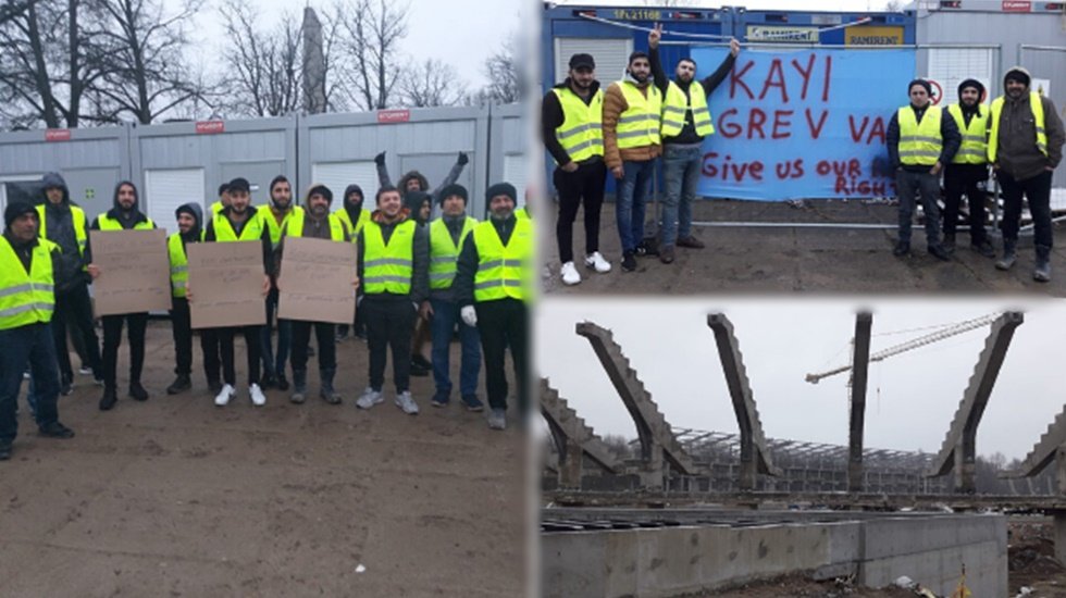 Litvanya&rsquo;da maaşlarını alamayan T&uuml;rk iş&ccedil;ileri a&ccedil;lık grevinde