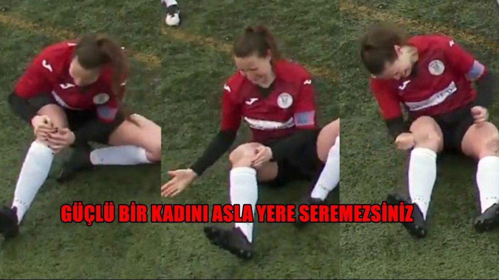 Kadın futbolcu çıkan diz kapağını yumruklayarak yerine taktı