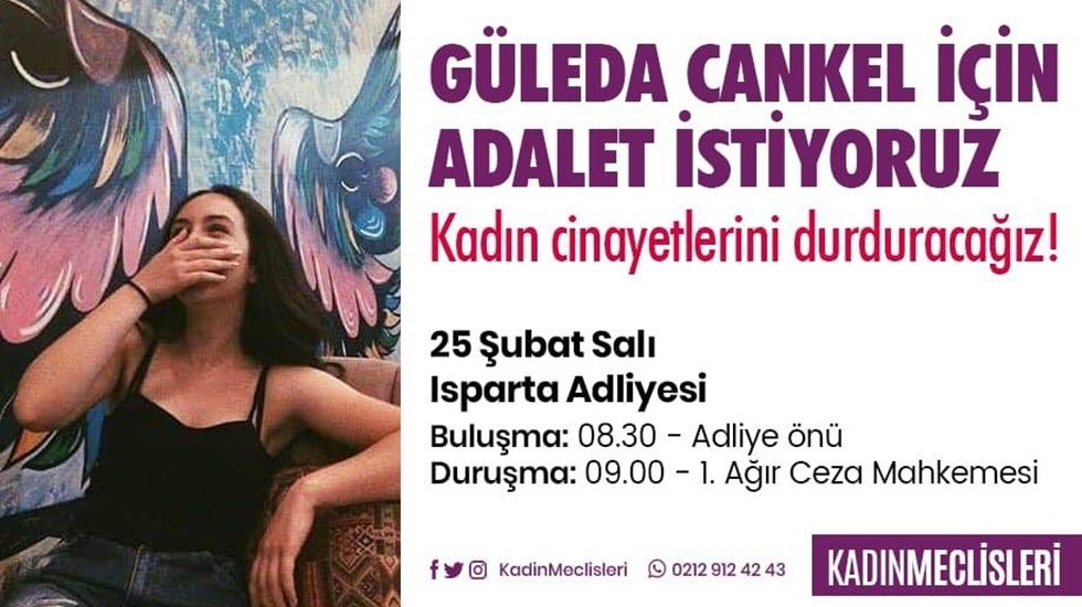Kadınlar, G&uuml;leda Cankel i&ccedil;in İsparta adliyesinde buluşuyor...