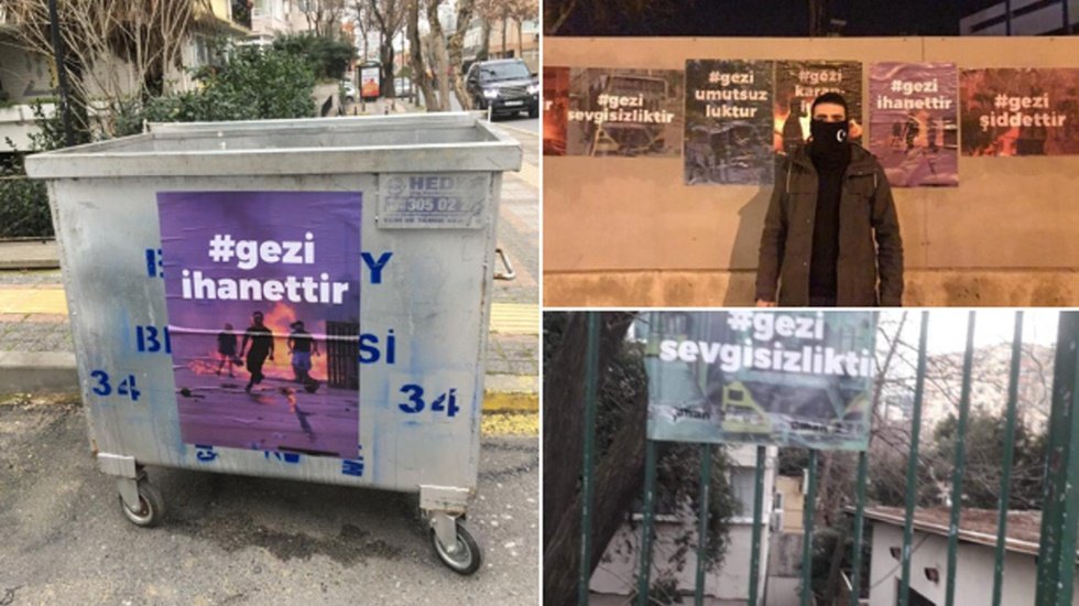 Vatan kurtaran şabanlar g&ouml;rev başında: İstanbulda Gezi karşıtı afişleme