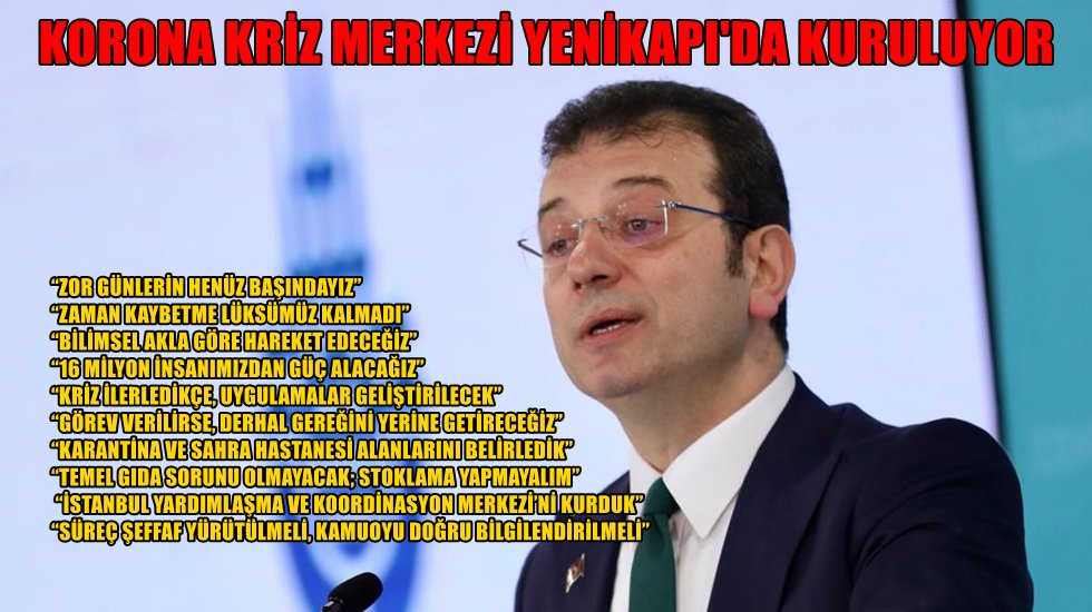 İBB, koronavirüs krizini Yenikapı’dan yönetecek