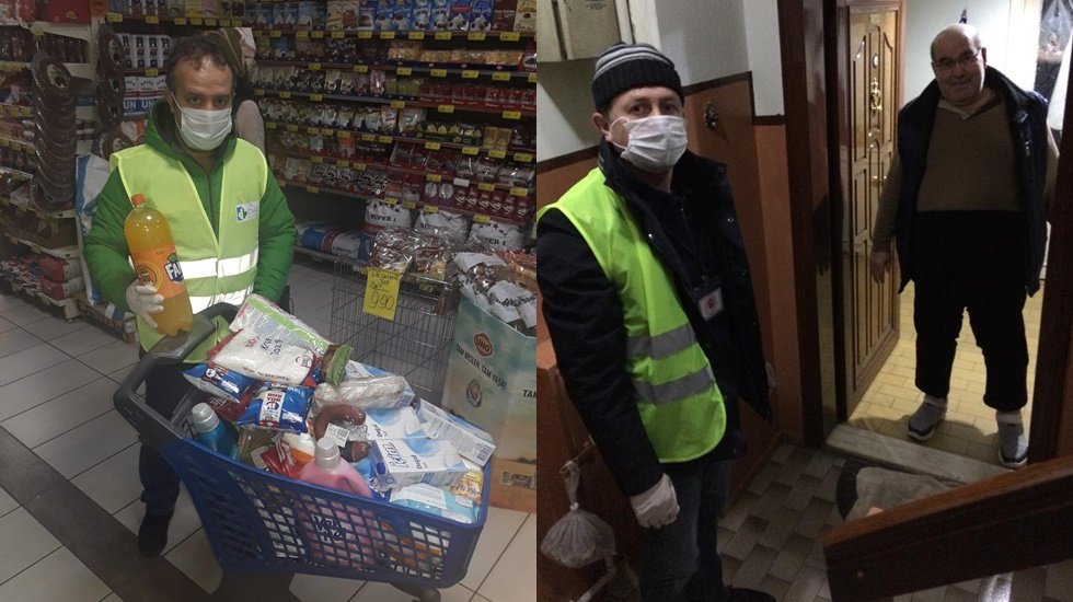 İzmit&rsquo;te sokağa &ccedil;ıkamayan vatandaşların ihtiya&ccedil;ları kapıya kadar g&ouml;t&uuml;r&uuml;l&uuml;yor