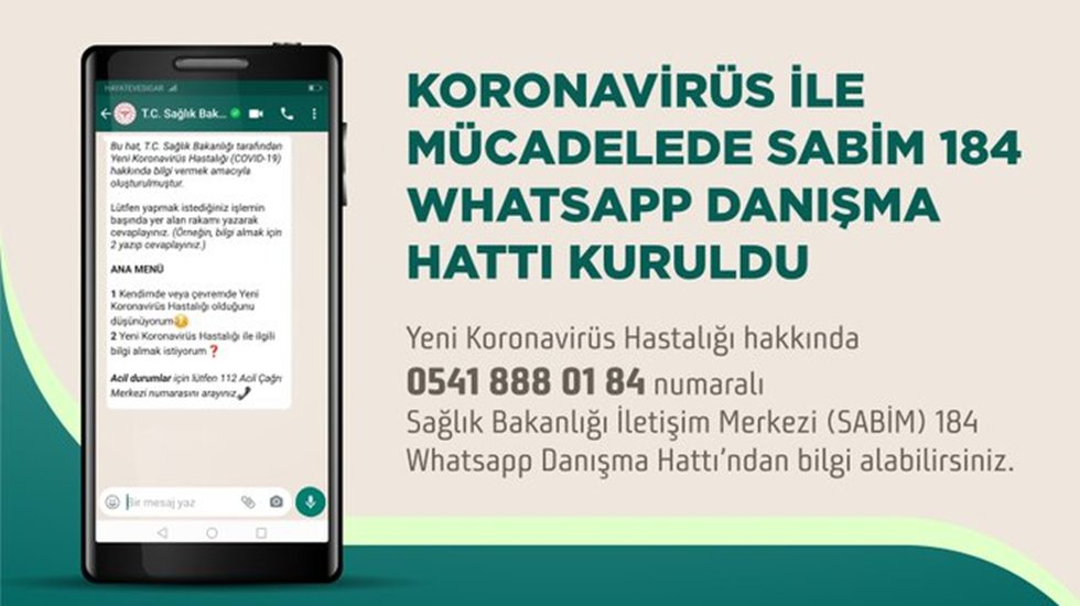 &ldquo;SABİM 184 Whatsapp Danışma Hattı&rdquo; a&ccedil;ıldı