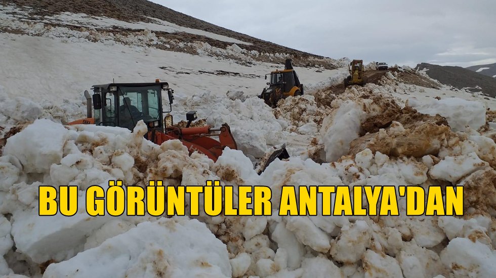 Antalya&rsquo;da bu yol 5 metre karla kaplı