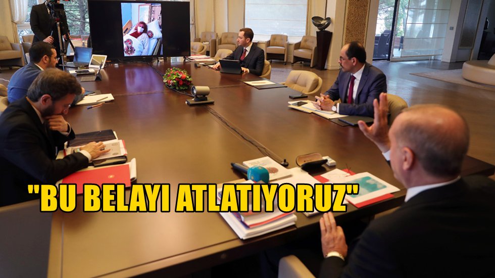 Erdoğan, korona hastalarıyla g&ouml;r&uuml;şt&uuml;