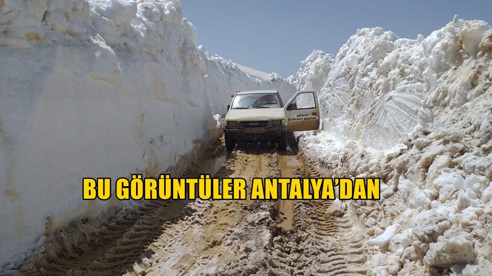 G&ouml;ktepe Yaylasının karlı yolu a&ccedil;ılıyor