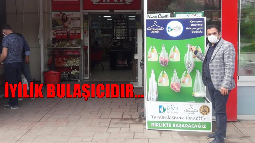 İzmit&rsquo;te &lsquo;Askıda Gıda&rsquo; zinciri b&uuml;y&uuml;yor