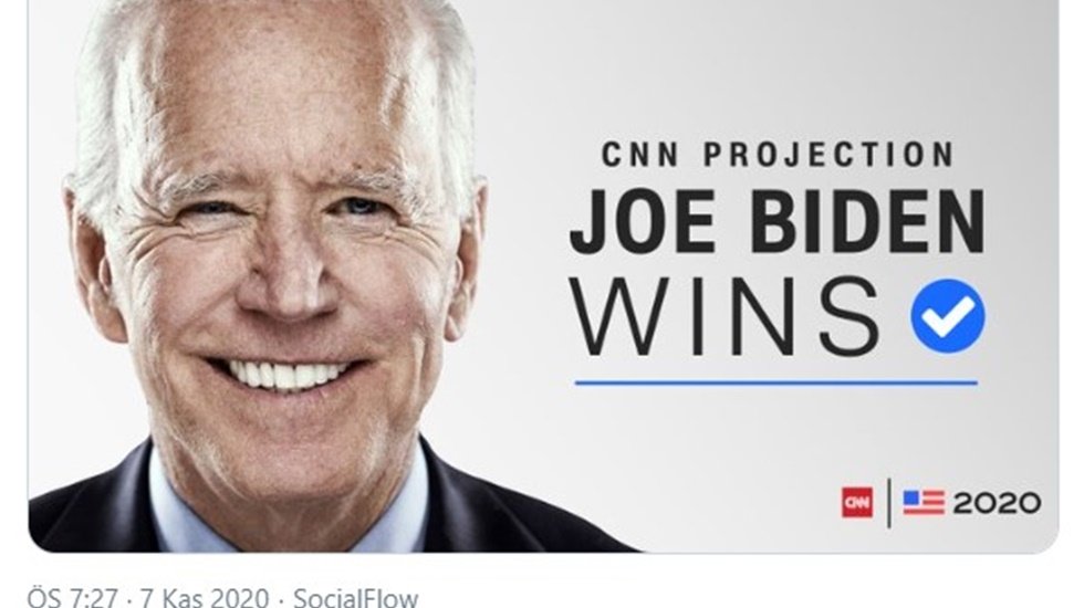 CNN a&ccedil;ıkladı: "ABD'nin 46. Başkanı Joe Biden"