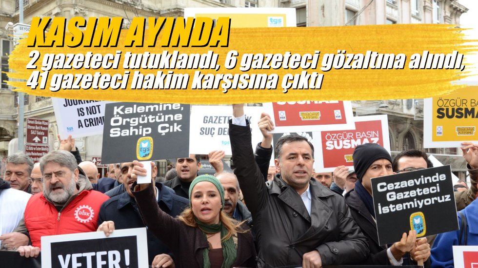 Gazetecilere baskı Kasım ayında da hız kesmedi
