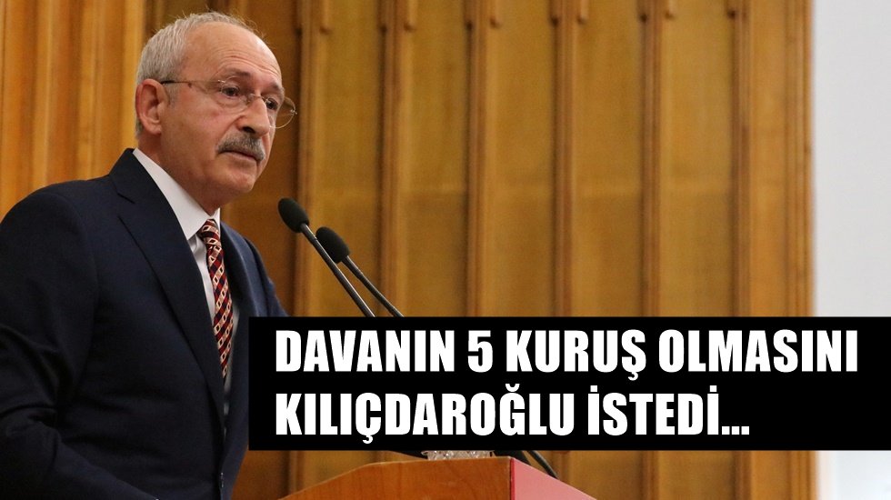 Kılı&ccedil;daroğlu'ndan Erdoğan'a 5 kuruşluk tazminat davası