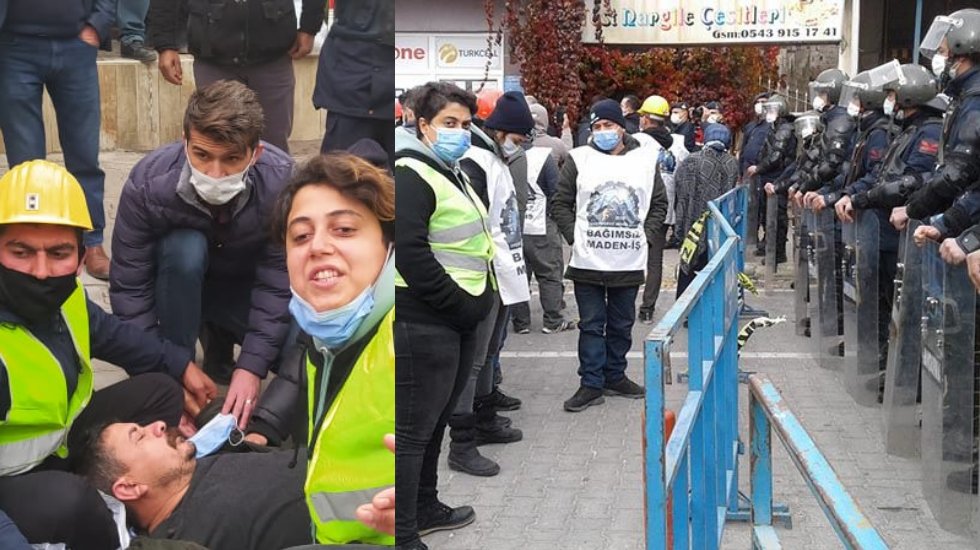 Madencilerin Ankara'ya y&uuml;r&uuml;y&uuml;ş&uuml; engellendi