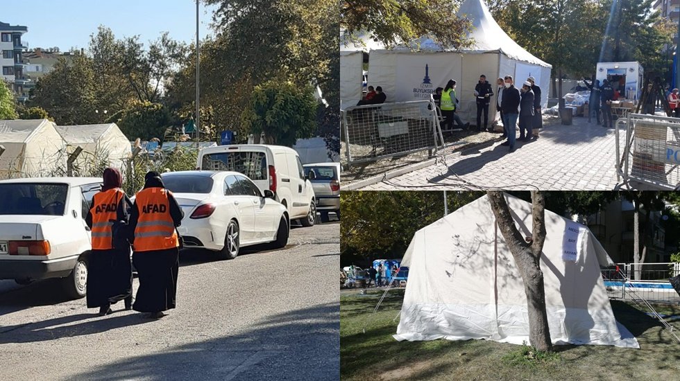 Seyyar duş bile bulunmayan alandan dayanışma &ccedil;adırlarını kaldırıp mescit yaptılar...