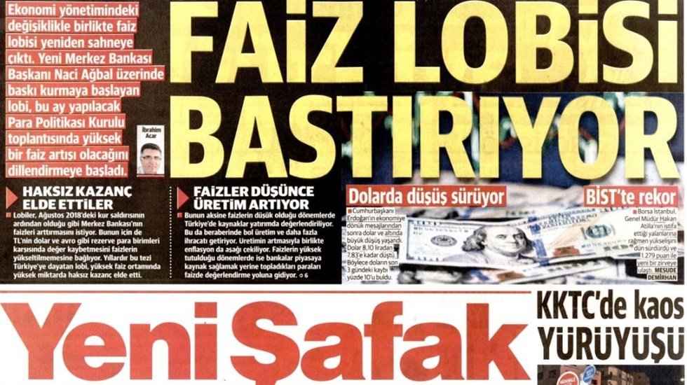 Yeni Şafak gazetesi Merkez Bankasının yeni Başkanı Naci Ağbal'ı hedefe neden koydu?