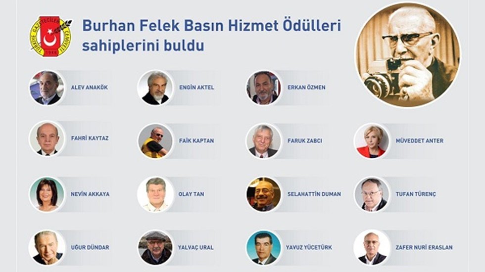 Burhan Felek Basın Hizmet &Ouml;d&uuml;lleri sahiplerini buldu